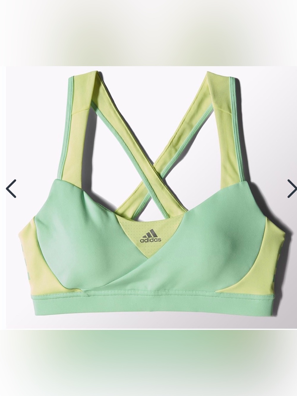 Adidas Supernova Sport Bra Size S Green Wireless Lined Crossback